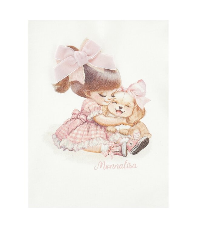 Monnalisa Baby Shirt Lange Mouwen Meisje met Velvet Strik