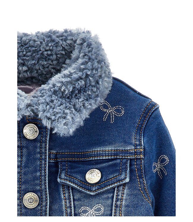Monnalisa Baby Denim Jasje gevoerd met Strikjes