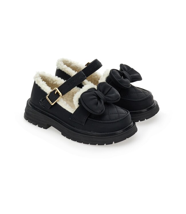 Monnalisa Mocassins Zwart met Strik