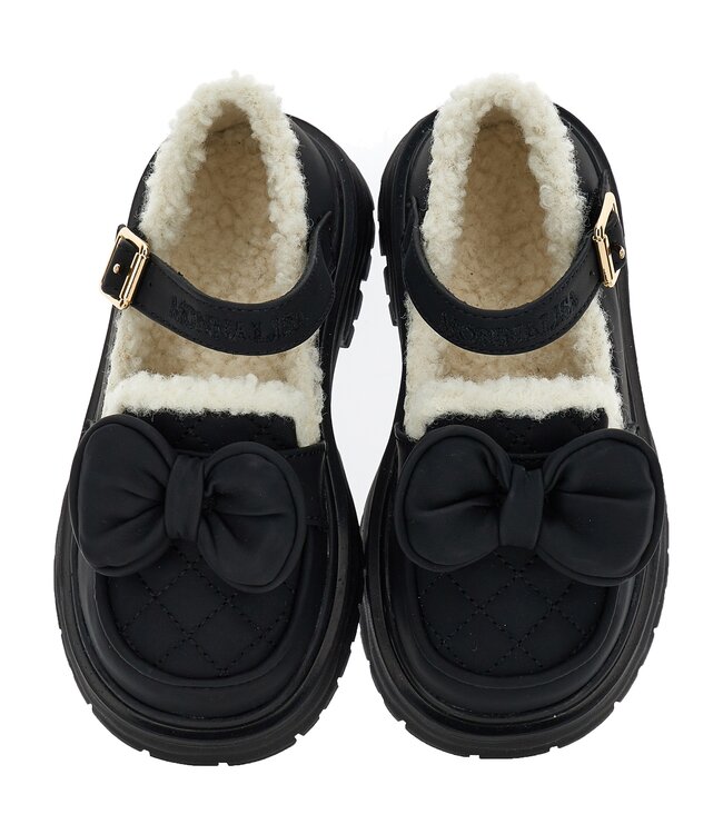 Monnalisa Mocassins Zwart met Strik