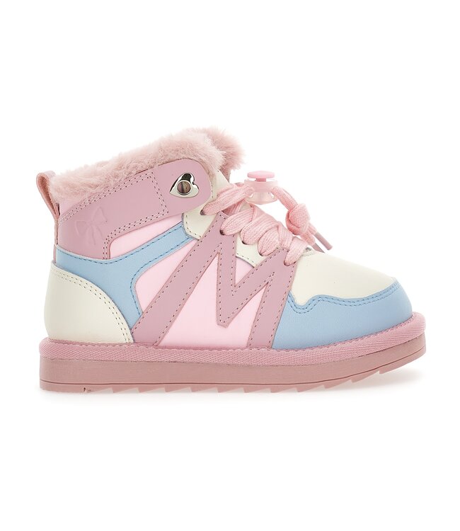 Monnalisa Sneaker Gevoerd Roze/Lichtblauw/Wit