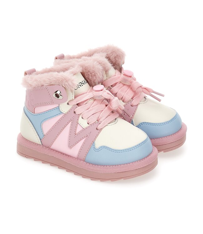 Monnalisa Sneaker Gevoerd Roze/Lichtblauw/Wit