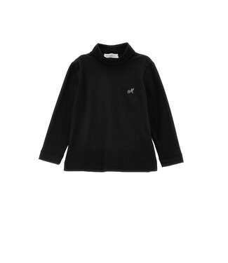 Monnalisa Shirt Lange Mouw met kleine Col Zwart