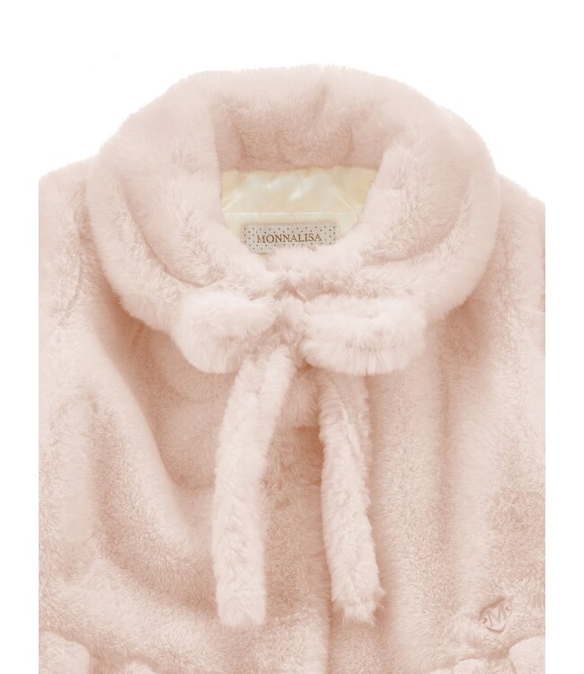 Monnalisa Baby Jas Teddy Roze met Strik