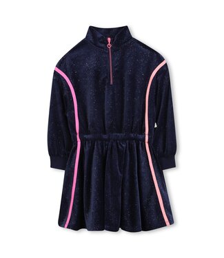 Billieblush Jurk Velours Donkerblauw Glitter