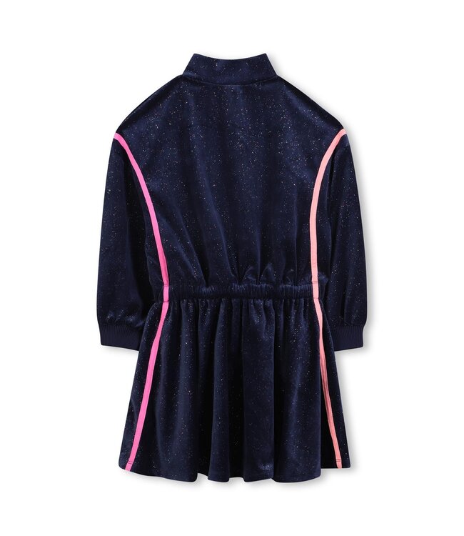 Billieblush Jurk Velours Donkerblauw Glitter