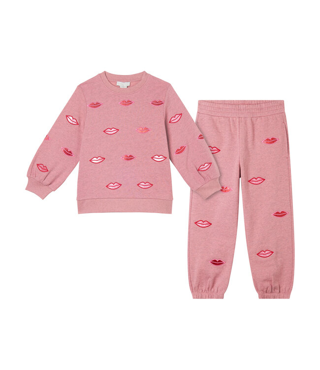Stella Mccartney Joggingpak roze met mondjes