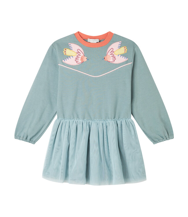 Stella Mccartney Jurk Mintgroen met Vogeltjes