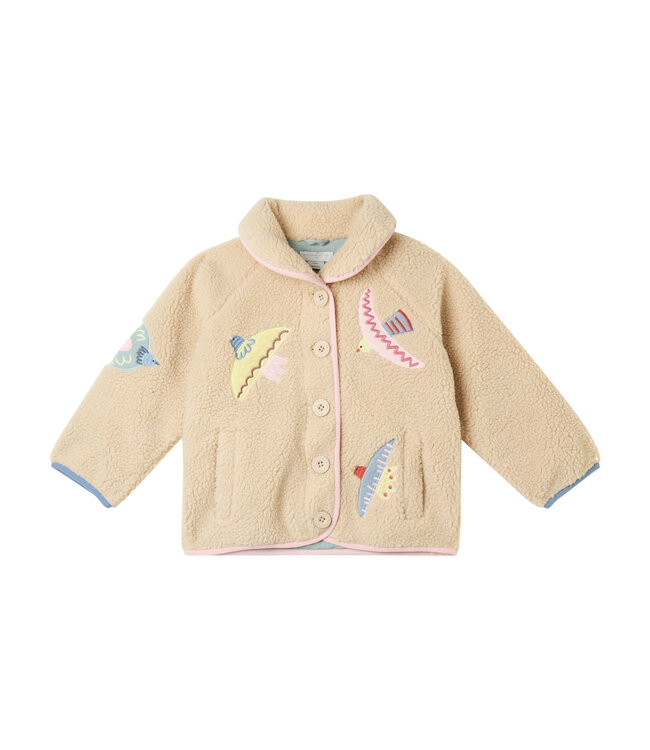 Stella Mccartney Teddy Jas Beige met Vogeltjes