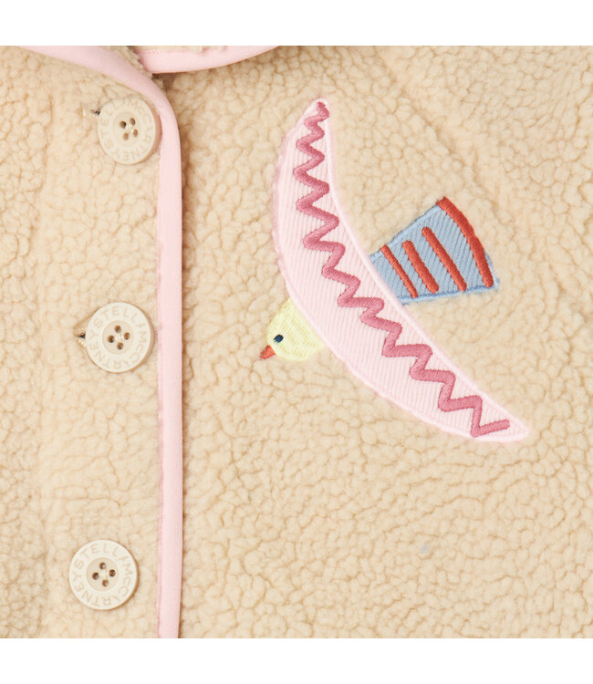 Stella Mccartney Teddy Jas Beige met Vogeltjes