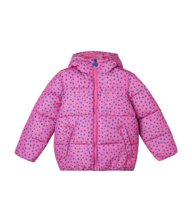 Stella Mccartney Winterjas Fuchsia met Blauwe Sterren