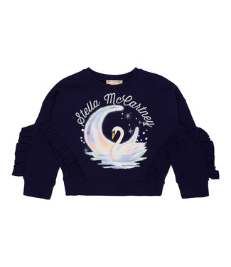 Stella Mccartney Sweater Donkerblauw met Zwaan Stella Mccartney Sweater Donkerblauw met Zwaan