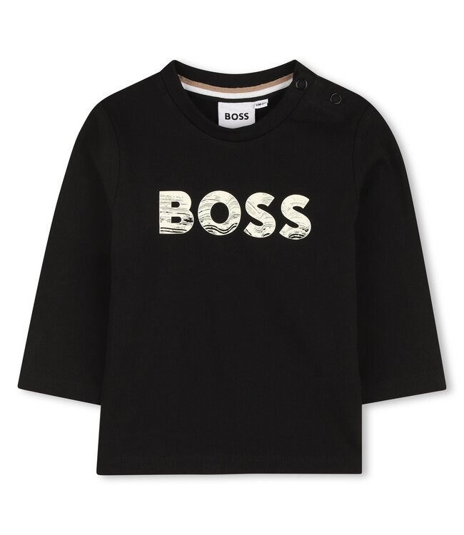 Boss Baby Shirt Lange Mouwen Zwart BOSS Beige