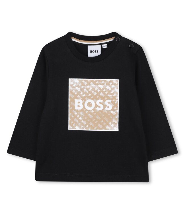Boss Baby Shirt Lange Mouwen Zwart met vierkant