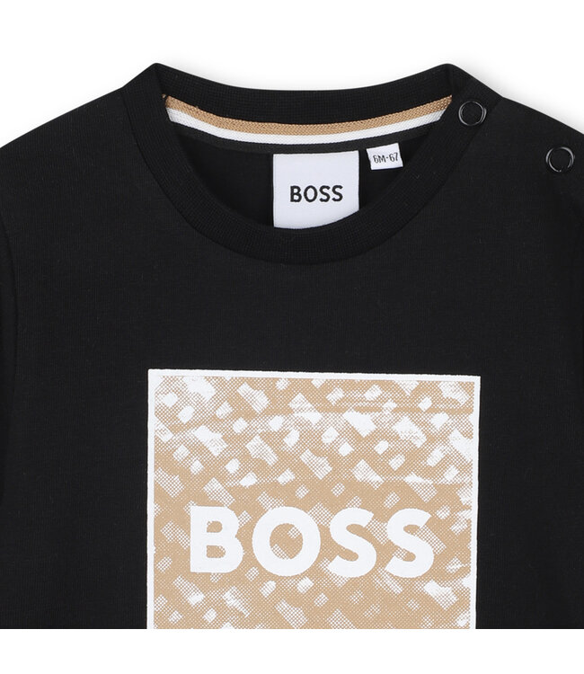 Boss Baby Shirt Lange Mouwen Zwart met vierkant