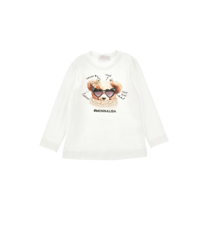 Monnalisa Shirt Lange Mouwen Beer met Zonnebril