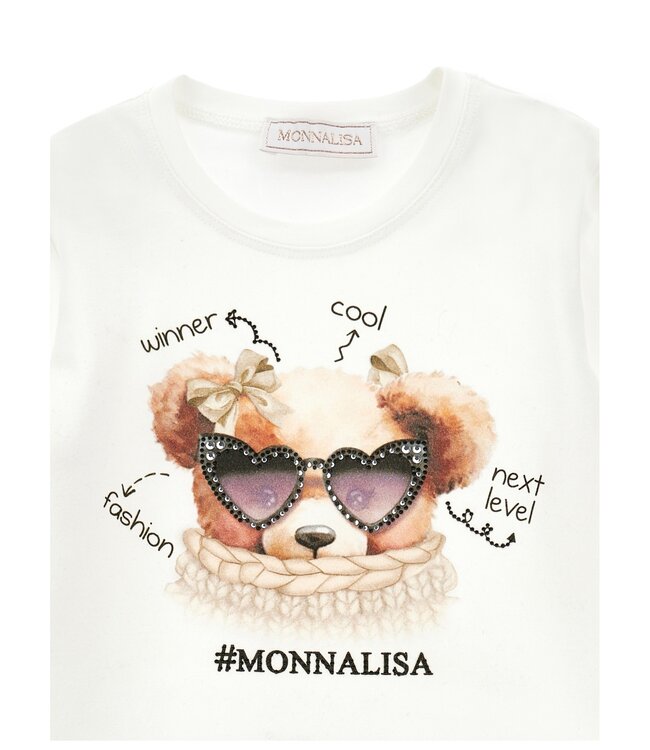 Monnalisa Shirt Lange Mouwen Beer met Zonnebril