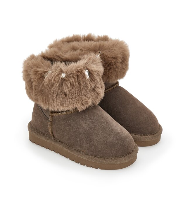 Monnalisa Winterlaarsje Bruin met Diamanten