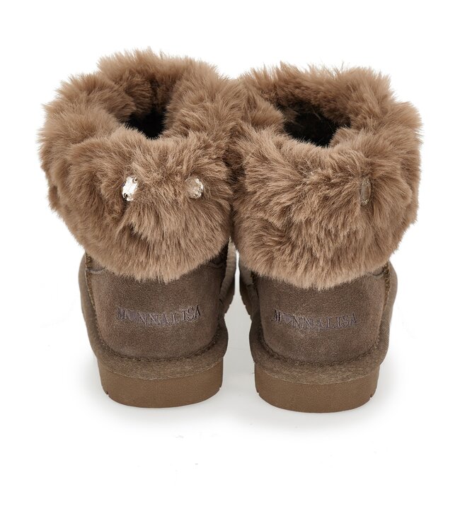 Monnalisa Winterlaarsje Bruin met Diamanten