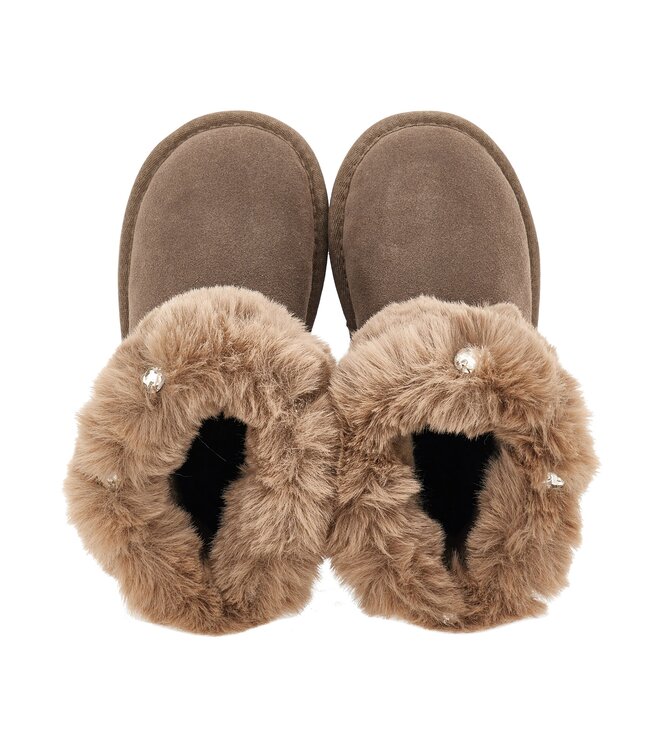 Monnalisa Winterlaarsje Bruin met Diamanten