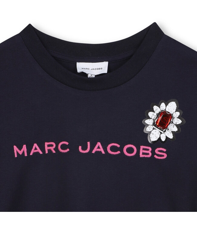 Marc Jacobs T-Shirt Navy met Diamant Bloem