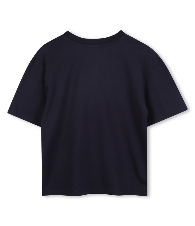 Marc Jacobs T-Shirt Navy met Diamant Bloem