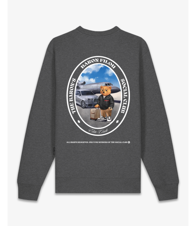 Honeygang OVAL BACKPRINT PULLOVER CLI STONE GREY