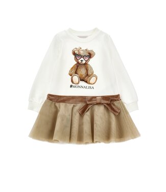 Monnalisa Jurk met Glitter Beer en Tule