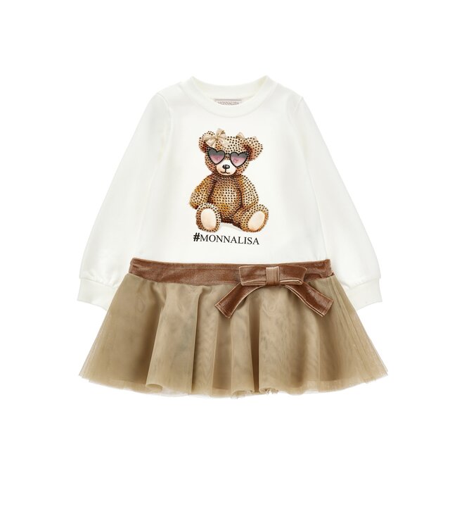 Monnalisa Jurk met Glitter Beer en Tule