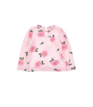 Monnalisa Shirt Lange Mouwen Roze met Rozen