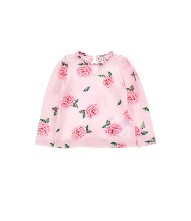 Monnalisa Shirt Lange Mouwen Roze met Rozen