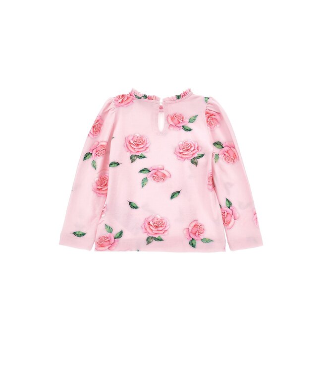Monnalisa Shirt Lange Mouwen Roze met Rozen