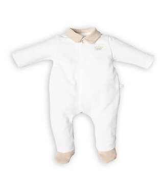 First FO ROMPERSUIT FUR TEDDY ON BACKSIDE WHITE/BEIGE