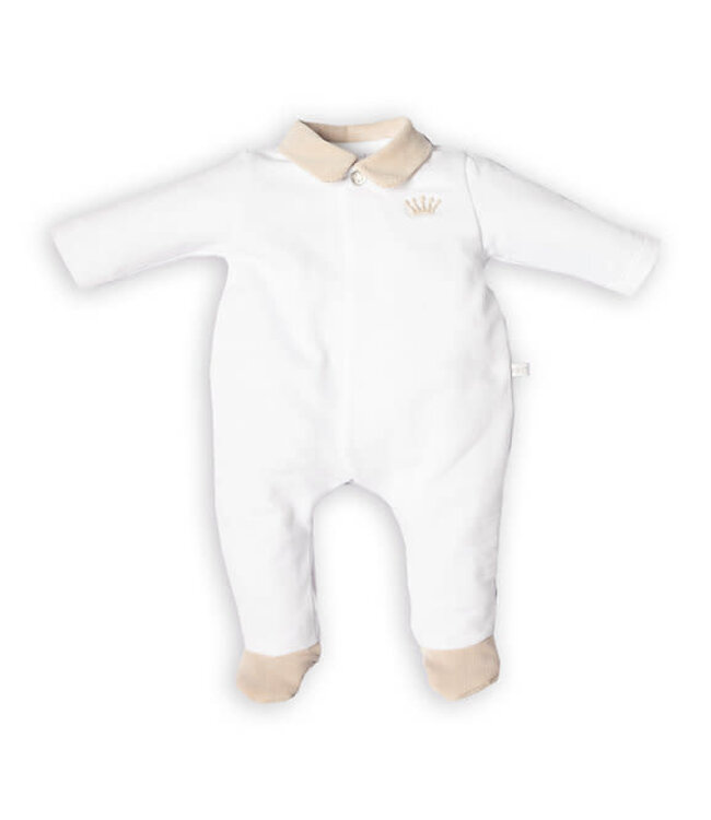First FO ROMPERSUIT FUR TEDDY ON BACKSIDE WHITE/BEIGE