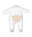 First FO ROMPERSUIT FUR TEDDY ON BACKSIDE WHITE/BEIGE