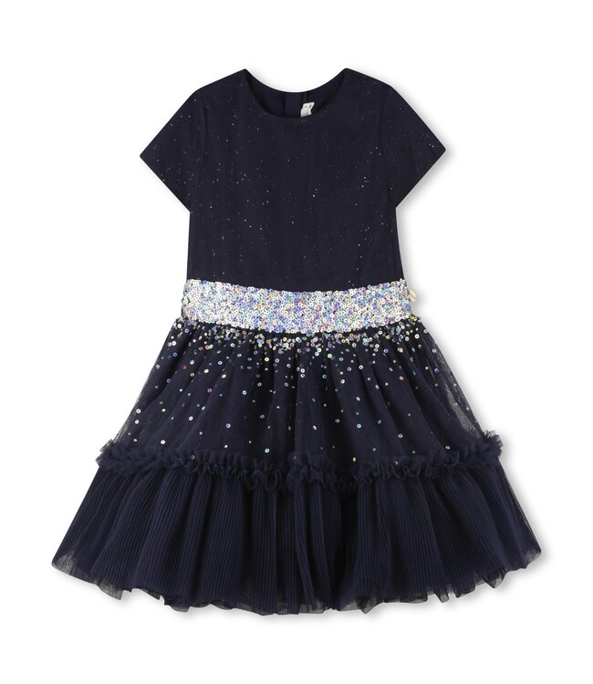 Billieblush Jurk Tule Donkerblauw met pailletten