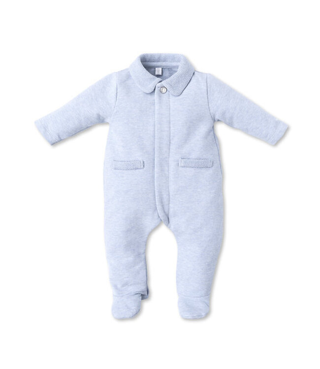 First FIRST BJORN ROMPERSUIT TEDDY BACKSIDE AZUR WITH BONNET