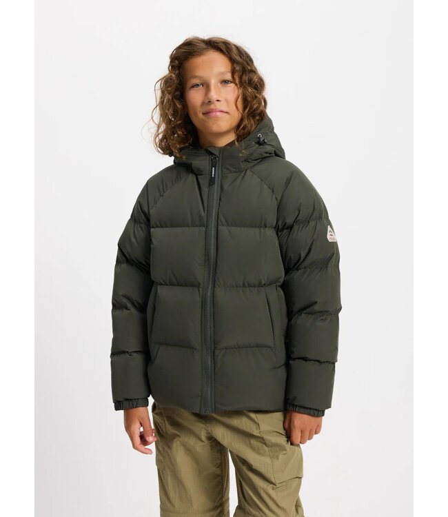 PYRENEX STEN SMOOTH  Unisex Hooded Down Jacket in Deep Khaki
