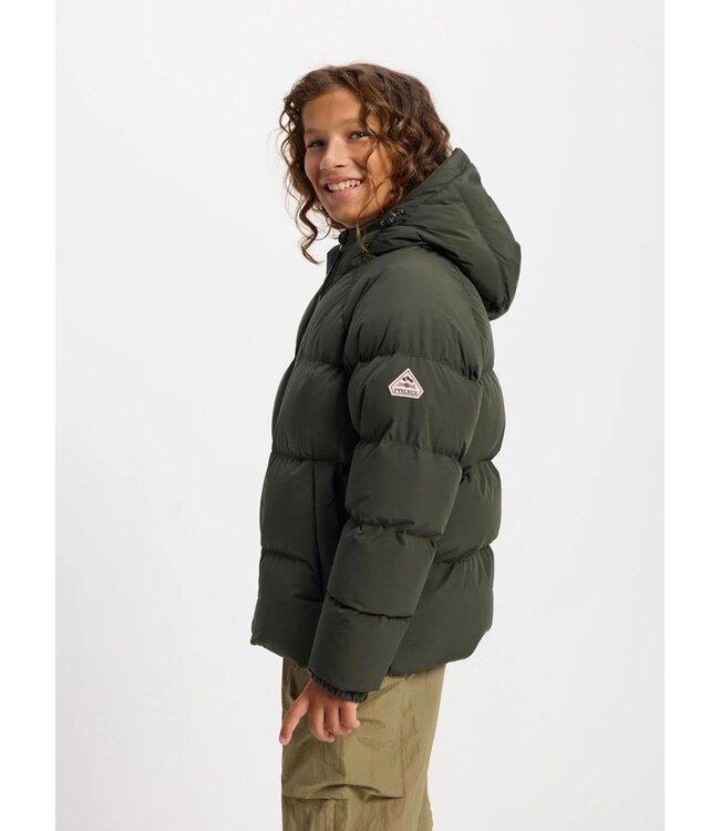 PYRENEX STEN SMOOTH  Unisex Hooded Down Jacket in Deep Khaki