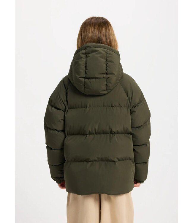 PYRENEX STEN SMOOTH  Unisex Hooded Down Jacket in Deep Khaki