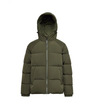 PYRENEX STEN SMOOTH  Unisex Hooded Down Jacket in Deep Khaki
