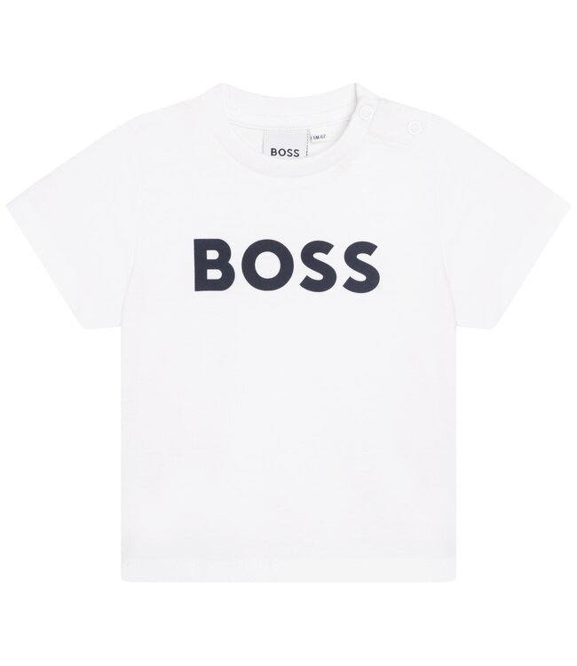 Boss Baby T-Shirt Wit BOSS in het donkerblauw
