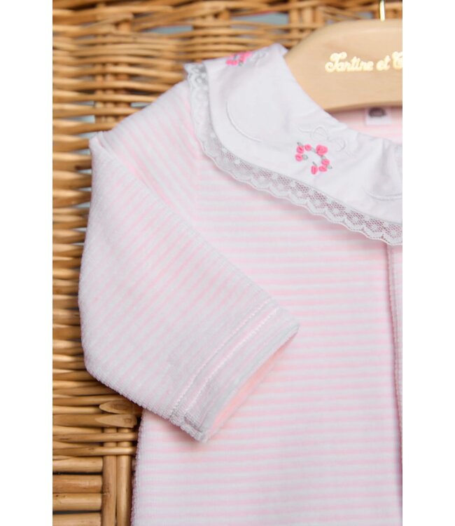 Tartine et Chocolat Boxpakje Roze Wit gestreept met kraag