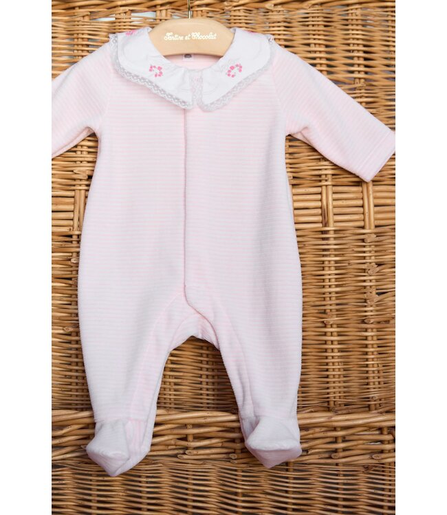 Tartine et Chocolat Boxpakje Roze Wit gestreept met kraag