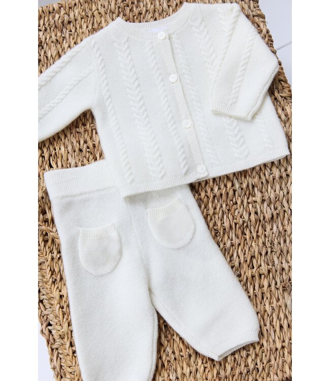 Tartine et Chocolat 2 Delige set Ecru met kabel