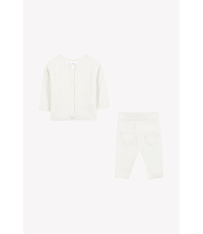 Tartine et Chocolat 2 Delige set Ecru met kabel