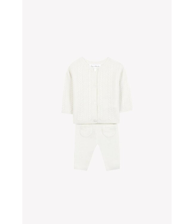 Tartine et Chocolat 2 Delige set Ecru met kabel