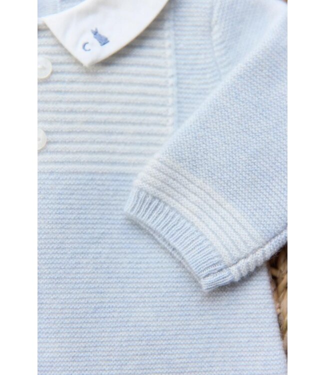 Tartine et Chocolat Pakje gebreid lichtblauw met kraag