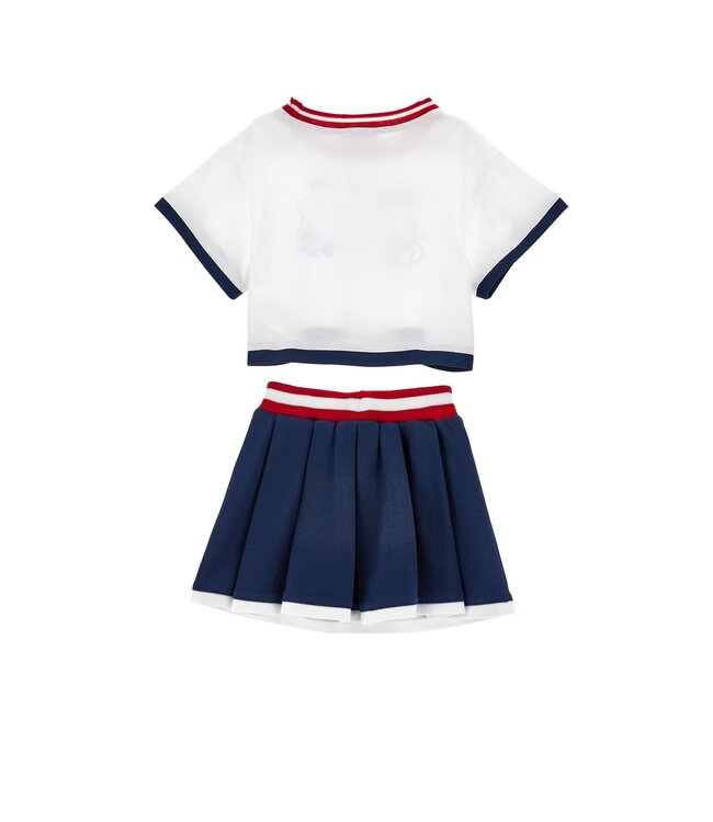 Monnalisa 2 Delige Set T-Shirt met Rokje Hello Kitty