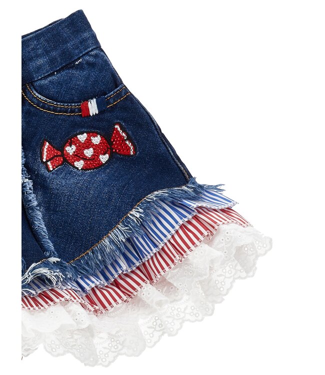 Monnalisa Denim Short Frou Frou